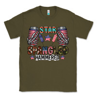 Army Green star spangled hammered Classic Tee - CowhideDigitalArt