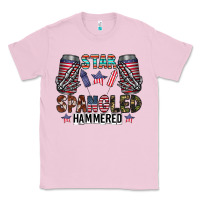 Bubblegum Pink star spangled hammered Classic Tee - CowhideDigitalArt