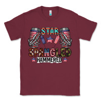 Burgundy star spangled hammered Classic Tee - CowhideDigitalArt