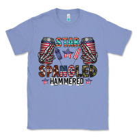 Colony Blue star spangled hammered Classic Tee - CowhideDigitalArt
