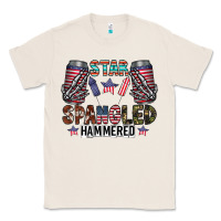 Natural star spangled hammered Classic Tee - CowhideDigitalArt
