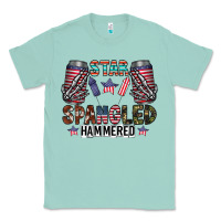 Seafoam star spangled hammered Classic Tee - CowhideDigitalArt