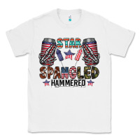 White star spangled hammered Classic Tee - CowhideDigitalArt