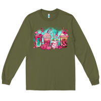 Army Green breast cancer  coffee cups Long Sleeve Tee - AdoDesignShop