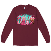 Burgundy breast cancer  coffee cups Long Sleeve Tee - AdoDesignShop