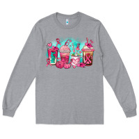 Heather Grey breast cancer  coffee cups Long Sleeve Tee - AdoDesignShop