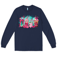 Navy breast cancer  coffee cups Long Sleeve Tee - AdoDesignShop