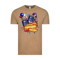 Vintage Coffee hotdog with beers billie wilder Vintage Tee - texasbilliewilder