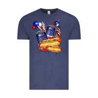Vintage Denim hotdog with beers billie wilder Vintage Tee - texasbilliewilder
