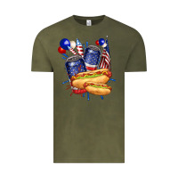 Vintage Olive hotdog with beers billie wilder Vintage Tee - texasbilliewilder