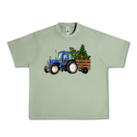 Oil Green Christmas farm tractor Urban Heavy Tee - RanaPortraitStore