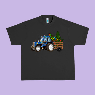Christmas Farm Tractor Urban Heavy Tee Designed By Ranaportraitstore