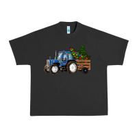 Pigment Black Christmas farm tractor Urban Heavy Tee - RanaPortraitStore