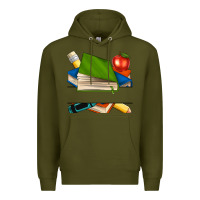 Army Green custom teacher books Premium Hoodie - NancyCooperArtShop
