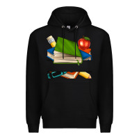 Black custom teacher books Premium Hoodie - NancyCooperArtShop