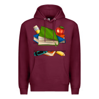 Burgundy custom teacher books Premium Hoodie - NancyCooperArtShop
