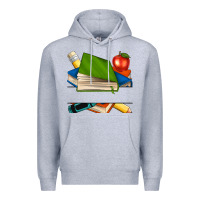 Heather Grey custom teacher books Premium Hoodie - NancyCooperArtShop