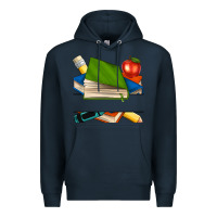 Navy custom teacher books Premium Hoodie - NancyCooperArtShop