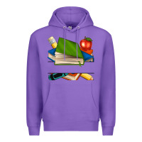 Purple custom teacher books Premium Hoodie - NancyCooperArtShop