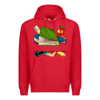 Red custom teacher books Premium Hoodie - NancyCooperArtShop