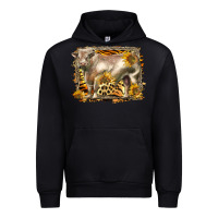 Black western charolais bull Urban Hoodie - LillyAllenDesigns