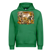 Emerald western charolais bull Urban Hoodie - LillyAllenDesigns