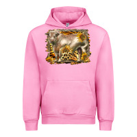 Fuchsia Pink western charolais bull Urban Hoodie - LillyAllenDesigns