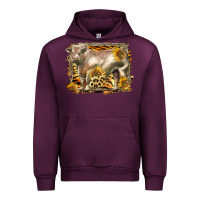 Mauve Wine western charolais bull Urban Hoodie - LillyAllenDesigns