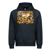 Navy western charolais bull Urban Hoodie - LillyAllenDesigns
