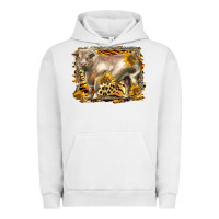 Pigment Lunar Rock western charolais bull Urban Hoodie - LillyAllenDesigns