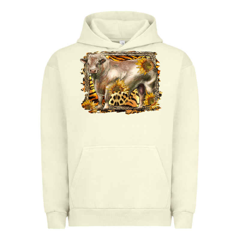 Western Charolais Bull Urban Hoodie by LillyAllenDesigns | Teevron