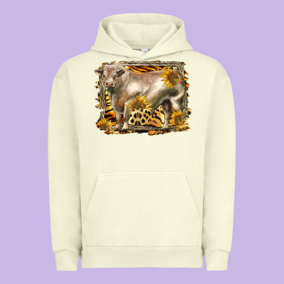 Western Charolais Bull Urban Hoodie Designed By Lillyallendesigns