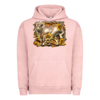 Pigment Salmon western charolais bull Urban Hoodie - LillyAllenDesigns