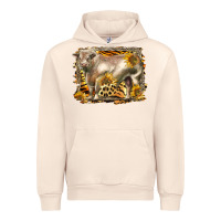 Sandshell western charolais bull Urban Hoodie - LillyAllenDesigns