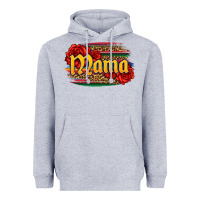 Heather Grey Latina mama with serape and roses Heavyweight Hoodie - Jasminsmagicworld