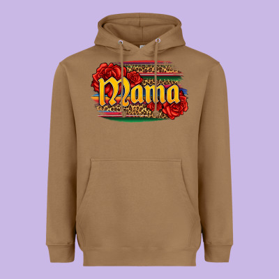 Latina Mama With Serape And Roses Heavyweight Hoodie Designed By Jasminsmagicworld