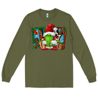 Army Green joy green gnomes Long Sleeve Tee - FaDigitalArtStudio