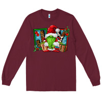 Burgundy joy green gnomes Long Sleeve Tee - FaDigitalArtStudio