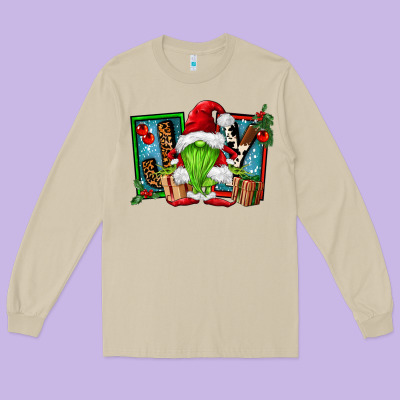 Joy Green Gnomes Long Sleeve Tee Designed By Fadigitalartstudio