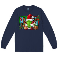 Navy joy green gnomes Long Sleeve Tee - FaDigitalArtStudio