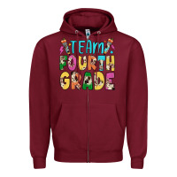 Burgundy team fourth grade Zipper Hoodie - JahusDesignShop