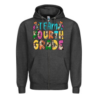 Charcoal Heather team fourth grade Zipper Hoodie - JahusDesignShop