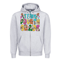 Heather Grey team fourth grade Zipper Hoodie - JahusDesignShop