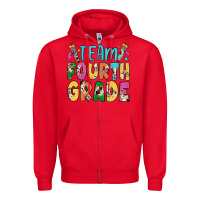 Red team fourth grade Zipper Hoodie - JahusDesignShop