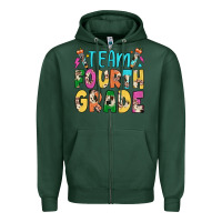 Sports Green team fourth grade Zipper Hoodie - JahusDesignShop