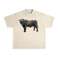 Sandshell christmas black angus bull with christmas lights Urban Heavy Tee - RanaPortraitStore