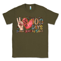 Army Green peace love 100 days of school Classic Tee - RacoonDesign