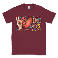 Burgundy peace love 100 days of school Classic Tee - RacoonDesign