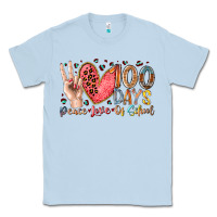 Dusty Blue peace love 100 days of school Classic Tee - RacoonDesign