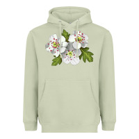 Matcha Hawthorn Flower Illustrations Heavyweight Hoodie - LillyAllenDesigns